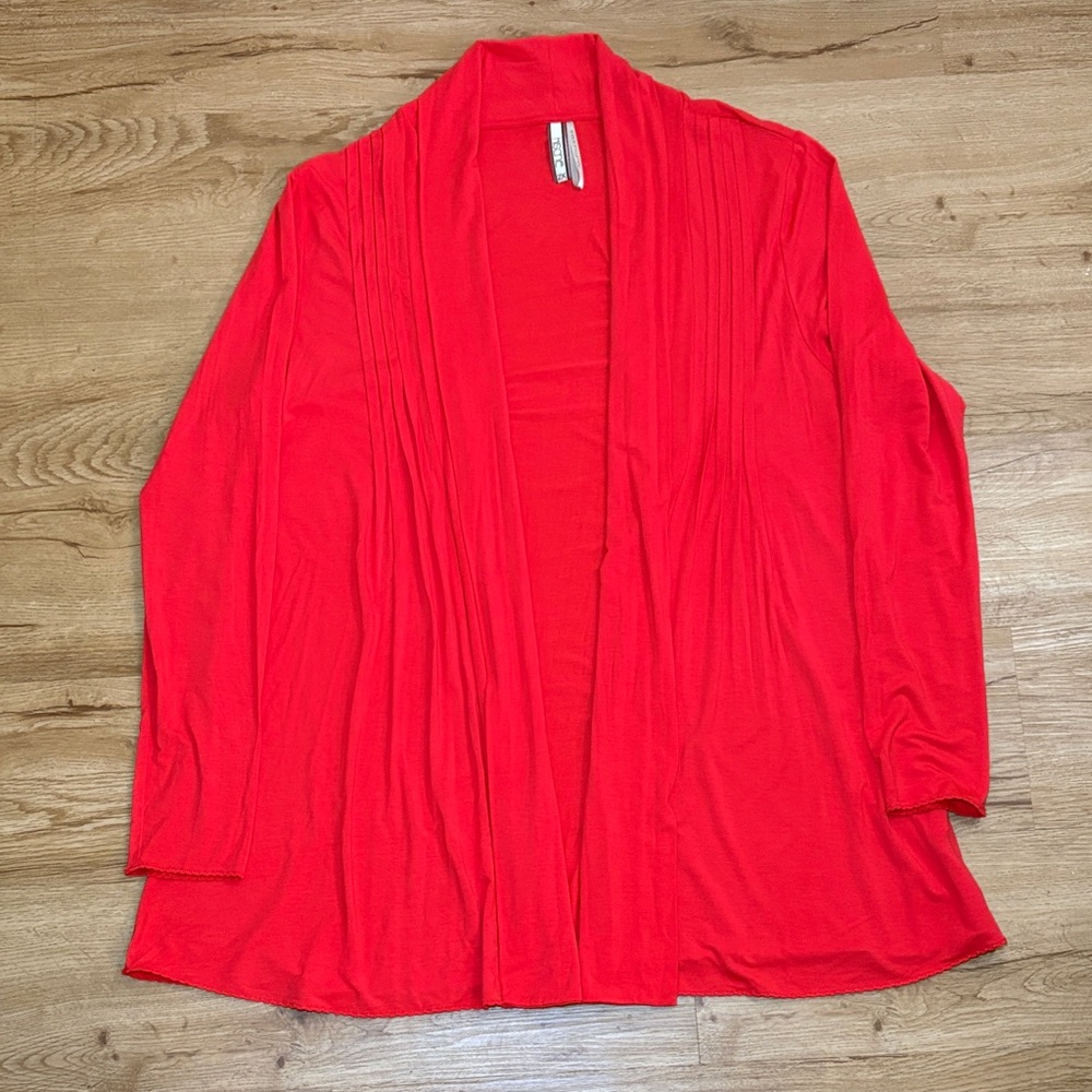 Kische Bold Red Open Front Cardigan